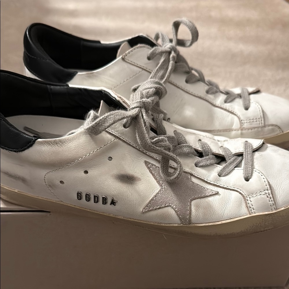 Golden Goose Women's Super-Star with black heel tab and metal stud lettering